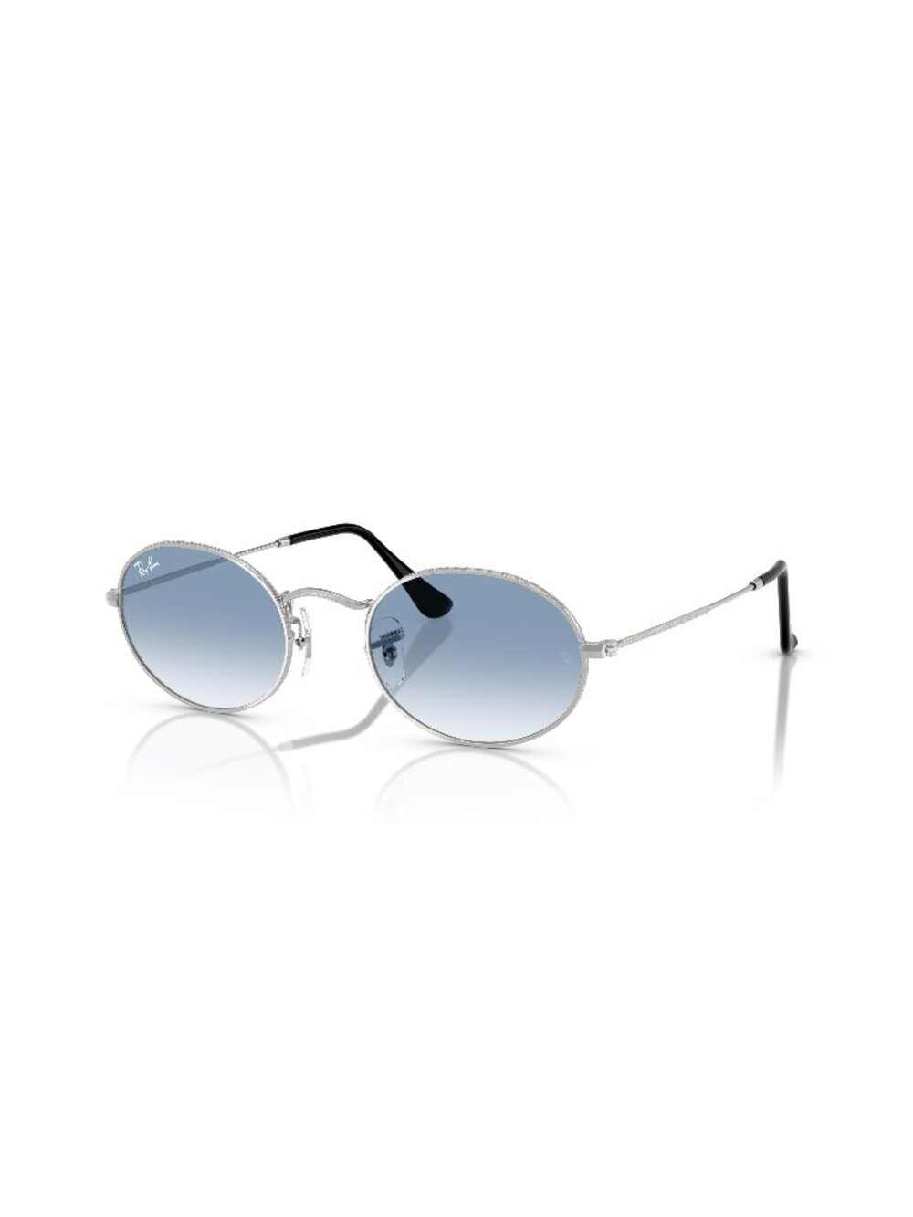 New Ray-Ban Unisex Sunglasses Silver Blue Lens Metal Frame Ray Ban RB3547 OVAL